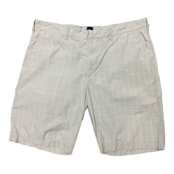 Gap Gray Blue Yellow Plaid Flat Front Shorts Size 40 Cotton Lightweight Casual - Picture 1 of 7